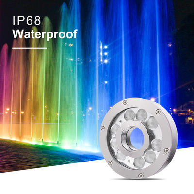 18W RGB LED Fountain Pool Light DMX Control Waterproof IP68 Underwater Light
